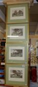 A set of 4 fox hunting engravings dated 1817 and 1818.