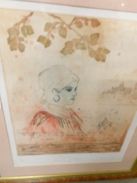 A framed and glazed print entitled 'Memories of Florence' signed J Garrington, - Image 2 of 4