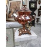 A Victorian copper samovar urn.