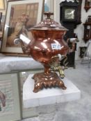 A Victorian copper samovar urn.