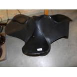 A leather saddle.