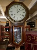 A Victorian mahogany drop dial wall clock.