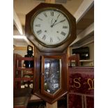 A Victorian mahogany drop dial wall clock.