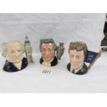 3 Royal Doulton character jugs being Sir Henry Doulton D6702,