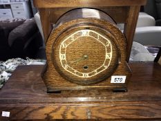 A mantel clock.