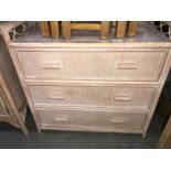 A bamboo bergere 3 drawer bedroom chest