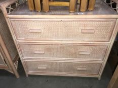 A bamboo bergere 3 drawer bedroom chest