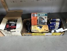 A quantity of electrical tools, door furniture etc.