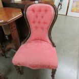 A mahogany framed ladies chair.