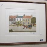 Vincent Haddelsey (1934-2010) French limited edition artist proof print XVIII/XX of horse and trap
