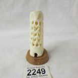 A 19th century carved ivory owl.