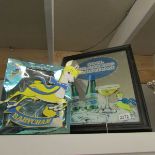 A Babycham mirror and a Babycham gift set.