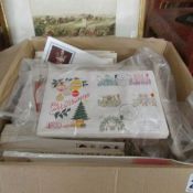 A box of first day covers and special postmarks (postmark club).