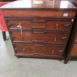 A small mahogany 3 drawer chest.