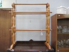 A pine towel rail