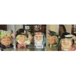 5 small Royal Doulton character jugs including Mad Hatter.