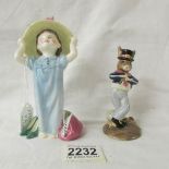 2 Royal Doulton figurines HN2225 Make Believe and DB261 Hornpiper Bunnikins.