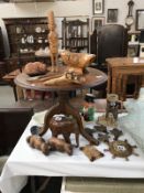 A mixed lot of Treen, wooden items, character jug, etc.