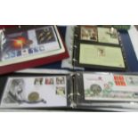 3 albums of stamps including Great Britain Royalty, coin covers etc.