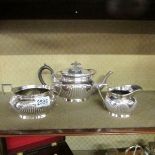 An Elkington plate 3 piece tea set.