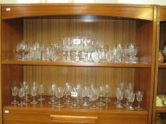 A quantity of glasses including vintage hand made glasses