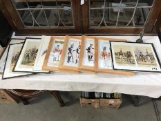 A quantity of framed prints of military figures etc.