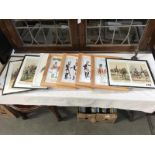 A quantity of framed prints of military figures etc.