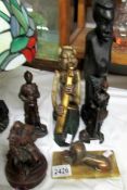 A mixed lot of figures including tribal, knights, sphinx etc.