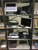 4 shelves of electrical goods, Dvd, Blu-Ray, Phillips tv, Wii, Printer, keyboard etc.