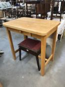 A pine kitchen table