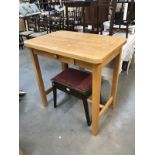 A pine kitchen table