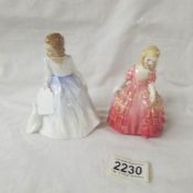 2 Royal Doulton figurines, Rose and Andrea.