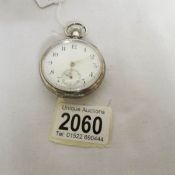 Silver pocket watch, hall marked Dennison Watch Case Co., Birmingham, 1918.
