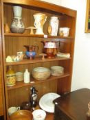 4 shelves of assorted china and pottery