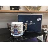 A boxed Paragon silver wedding loving cup