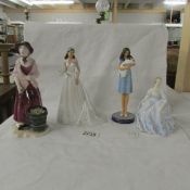 4 figurines being 2 Hamilton collection 'Catherine,