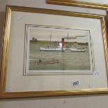 Vincent Haddelsey (1934-2010) French limited edition artist proof print VI/XXV of paddle steamer