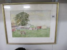 A watercolour of vintage fairground