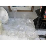 A quantity of moulded and cut glassware