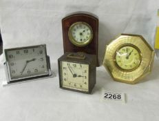 4 small 1930's mantel clocks.