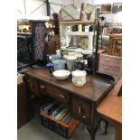 A 1930's triple mirror dressing table