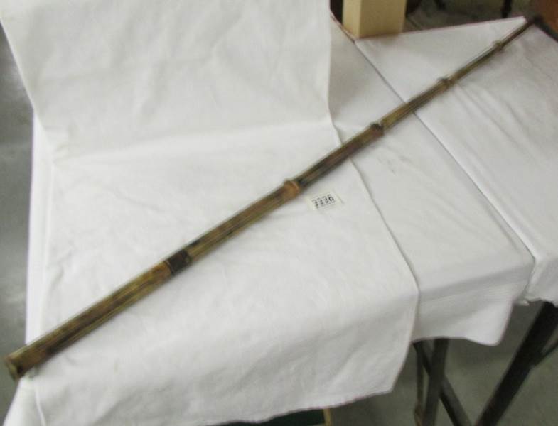 A cane sword stick with collar stamped Louis.