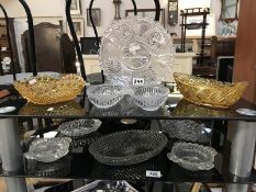 A Henry Greener 1880 moulded glass plate and other vintage glass ware