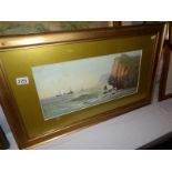 A framed and glazed coastal scene watercolour (indistinctly signed, possibly A Mulhudson),
