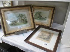 An original sketch circa 1835 and pair of harvest prints