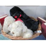 3 x 1950's poodle nightdress cases in basket