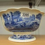 A large Spode Italian blue and white bowl.