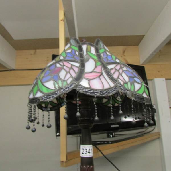 A table lamp with Tiffany style shade. - Image 2 of 2