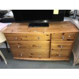 A pine 6 drawer bedroom chest