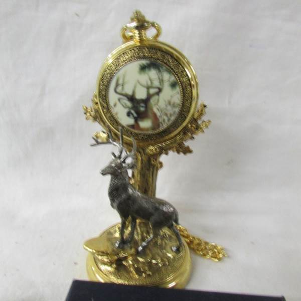 A pocket watch on stag stand and 5 other pocket watches. - Image 2 of 7